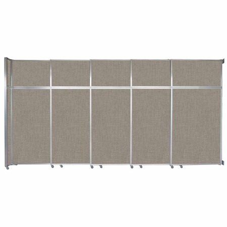 Versare Operable Wall Sliding Room Divider 15'7" x 8'5-1/4" Warm Pebble Fabric 1070282